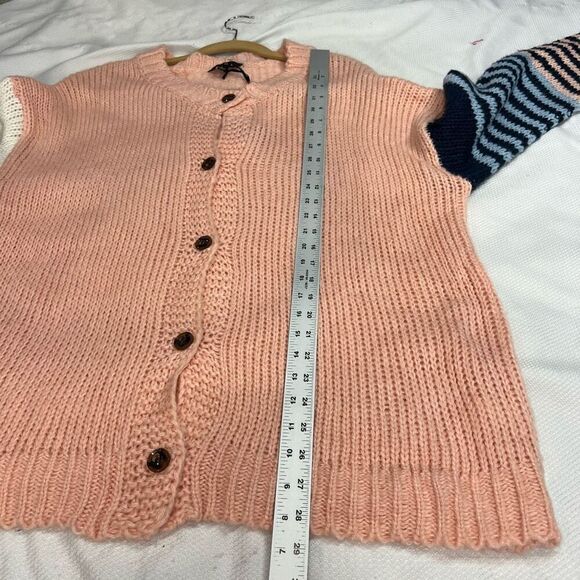 J. NNA Pink Color Block Button Up Cardigan Sweater Sz L‎ NWT Women’s - Picture 5 of 9